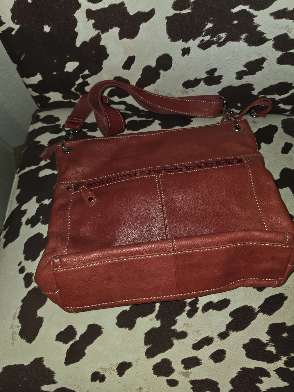 Fossil Leather Crossbody Bag in Brick Red